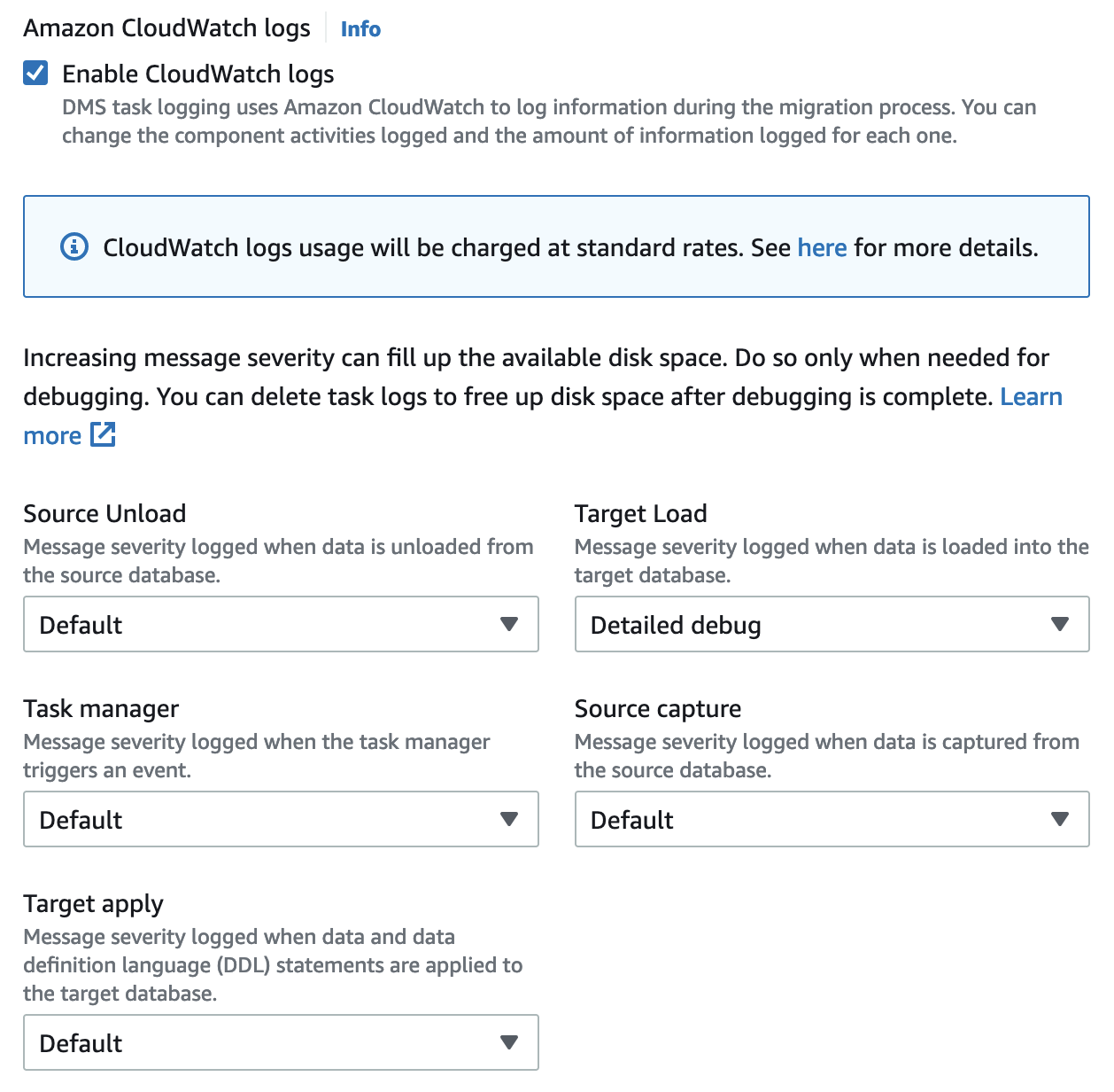 AWS-DMS-CloudWatch-Logs